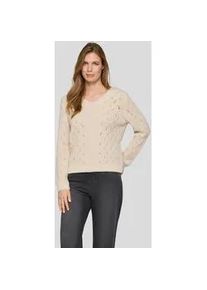 Strickpullover Rabe "Pullover", Damen, Gr. 44, beige, 70%Polyacryl, 30%Baumwolle, unifarben, gerade, gerader Abschluss, Pullover Strickpullover