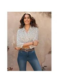 Print-Shirt Inspirationen "Poloshirt", Damen, Gr. 52, ecru, taupe, bedruckt, 50% Baumwolle, 50% Modal, bedruckt, gemustert, mehrfarbig, Shirts