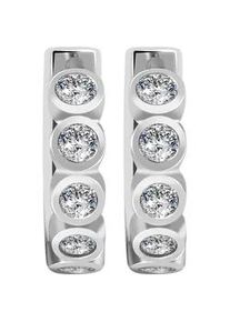 Adelia&acute;s Klappcreolen ADELIA ́S "Damen Ohrringe &ndash; Klappcreole aus 925 Silber mit Zirkonia", Damen, Gr. Damen, Silber 925 (Sterlingsilber), silber, Ohrringe Klappcreolen, Eine sch&ouml;ne Geschenkidee f&uuml;r jeden Anlass