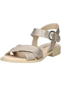 Riemchensandale Nero Giardini "Nero Giardini Sandalen Leder", Damen, Gr. 40, beige, Leder, Schuhe Riemchensandale
