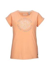 T-Shirt "GS 40 WMN TSHRT", Damen, Gr. 38, koralle, Obermaterial: 65% Polyester, 30% Baumwolle, 5% Elasthan, G.I.G.A. DX BY KILLTEC, Rundhals, Shirts T-Shirt, Weiches T-Shirt mit Stretch, Print und gekrempelten &Auml;rmeln
