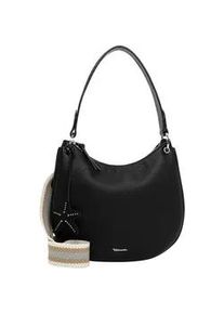 Beuteltasche Tamaris "Beutel TAS Kea", Damen, Gr. B/H/T: 30cm x 24cm x 3cm 0, schwarz (schwarz 100), Polyurethan, Taschen Beuteltasche