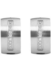 Adelia&acute;s Klappcreolen ADELIA ́S "Damen Ohrringe &ndash; Klappcreole aus Edelstahl mit Strass Steinchen", Damen, Gr. Damen, Edelstahl, silber, Ohrringe Klappcreolen, Sch&ouml;ne Geschenkidee zum einen besonderen Tag