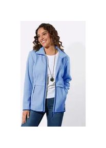 Fleecejacke Casual Looks, Damen, Gr. 46, eisblau, 100% Polyester, unifarben, Jacken Fleecejacke