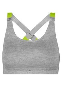 Bustier Puma "Puma WOMEN 3D KNIT SPORT TOP", Damen, Gr. M, N-Gr, grau melange, Single Jersey, Obermaterial: 65% Polyamid, 24% Polyester, 11% Elasthan, BHs Bustier, wendbare und verstellbare Tr&auml;ger f&uuml;r einen personalisierten Look