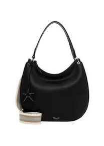 Beuteltasche Tamaris "Beutel TAS Kea", Damen, Gr. B/H/T: 38cm x 29cm x 3cm 0, schwarz (schwarz 100), Polyurethan, Taschen Beuteltasche