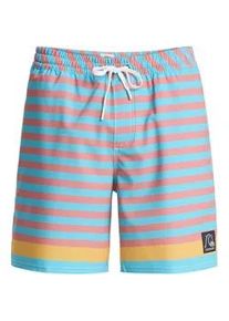 Boardshorts Quiksilver "Original Btz Stripe Volley 17", Herren, Gr. L, aqua biarritz stripe, Obermaterial: 92% Microfaser, 8% Elasthan;, Hosen