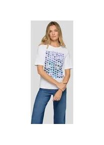 T-Shirt Rabe, Damen, Gr. 40, wei&szlig;, Jersey, Obermaterial: 95% Baumwolle, 5% Elasthan, bedruckt, regular fit normal, Rundhals, gerader Abschluss, Shirts T-Shirt, mit Schmetterling Print
