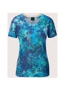 Madeleine Mode Longpullover MADELEINE "Druckpullover Viskosepullover mit All-Over-Print", Damen, Gr. 48, blau (royalblau, t&uuml;rkisblau, multicolor), Obermaterial: 89% Viskose CV. 11% Polyamid PA., Modern, tailliert, Pullover Longpullover, Lebhafter Allover-Print