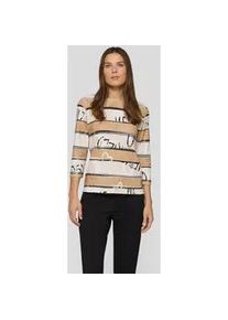 3/4-Arm-Shirt Rabe, Damen, Gr. 40, mandel, Jersey, Obermaterial: 100% Baumwolle, bedruckt, regular fit normal, Rundhals, gerader Abschluss, Shirts 3/4-Arm-Shirt, mit All-Over Schriftz&uuml;ge