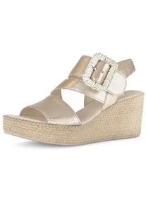 Keilsandalette Gabor "Keilsandalette", Damen, Gr. 39, gold, Schuhe