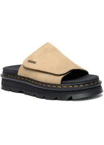 Pantolette Dr. Martens "Zebzag", Damen, Gr. 39, beige, Nubukleder, Schuhe Pantolette, Plateau Slipper, Sommerschuh, Schlupfschuh mit gro&szlig;er Klett-Bandage