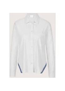 Madeleine Mode Langarmbluse MADELEINE "Hemdbluse Baumwollbluse mit Kontrastdetails", Damen, Gr. 34, wei&szlig;, Obermaterial: 69% Baumwolle CO. 27% Polyamid PA. 4% Elasthan EL., Modern, schmal, Blusen, Seitenschlitze