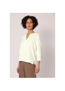 3/4-Arm-Shirt Street One, Damen, Gr. 44, sanftes wei&szlig;, Stoff, 95% Viskose, 5% Elasthan, unifarben, normal normal, Rundhals, abgesteppt, Shirts 3/4-Arm-Shirt, mit Strukturmix