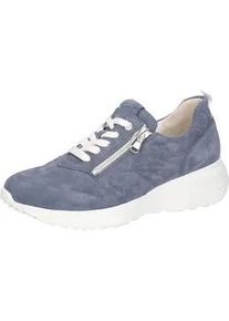 Waldl&auml;ufer Keilsneaker WALDL&Auml;UFER "G-JESSY", Damen, Gr. 4,5 (37,5), jeansblau, Veloursleder, unifarben, Schuhe, Freizeitschuh, Halbschuh, Schn&uuml;rschuh in Bequemweite G (= weit)