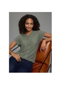 T-Shirt Kangaroos, Damen, Gr. 44/46, khaki, Jersey, Obermaterial: 98% Polyester, 2% Elasthan, figurumspielend h&uuml;ftlang, V-Ausschnitt, angeschnitten abgesteppte Kante, Shirts T-Shirt, figurumspielende Passform, kurze &Auml;rmel, h&uuml;ftlange Schnittform