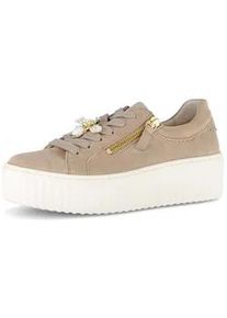 Sneaker Gabor "Sneaker low", Damen, Gr. 40, beige, Schuhe Sneaker