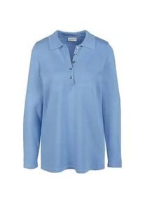 Strickpullover GOLDNER "Kurzgr&ouml;&szlig;e Pullover mit Polokragen", Damen, Gr. 23, blau (lavendelblau), Obermaterial: 100% Polyacryl PAN., Tubular, Pullover Strickpullover, Vielseitig kombinierbar