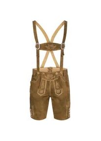 N&uuml;bler Trachtenlederhose N&Uuml;BLER "Lederhose kurz Bazi", Herren, Gr. 48, EURO, braun, Obermaterial: 100% Lammleder LEL., Hosen