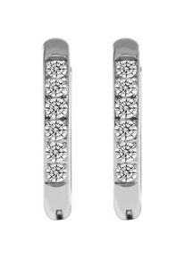 Adelia&acute;s Klappcreolen ADELIA ́S "Damen Ohrringe &ndash; Klappcreole aus Edelstahl mit Strass Steinchen", Damen, Gr. Damen, Edelstahl, silber, Ohrringe Klappcreolen, Zum Verschenken &ndash; ideal zum Muttertag