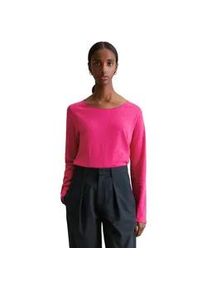 Marc O'Polo Langarmshirt MARC O'POLO DENIM "aus Organic Cotton", Damen, Gr. XS, fresh fuchsia, Obermaterial: 100% Baumwolle, unifarben, Basic, regular fit, Rundhals, Shirts Langarmshirt