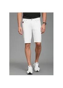 Jeansshorts Bruno Banani "Hutch-Shorts", Herren, Gr. 38, L&auml;nge 32, wei&szlig;, Denim/Jeans, Obermaterial: 98% Baumwolle, 2% Elasthan, unifarben, normal kurz, Jeans Jeansshorts, gerade geschnittene kurze Beine, niedrige Leibh&ouml;he