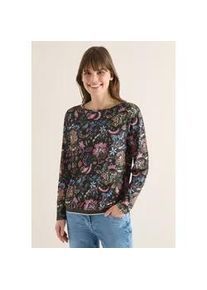 Langarmshirt Cecil, Damen, Gr. XXL (46), raw khaki, Web, 50% Baumwolle, 50% Modal, gemustert, comfort fit normal, U-Boot-Ausschnitt, normaler Saum, Shirts Langarmshirt, mit U-Boot-Ausschnitt