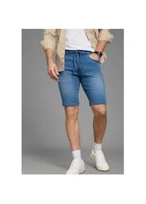 Jeansshorts Arizona, Herren, Gr. 36, N-Gr, blau used, Denim/Jeans, Obermaterial: 78% Baumwolle, 21% Polyester, 1% Elasthan, unifarben, regular fit kniefrei, Jeans Jeansshorts, gerade geschnittenes Bein, Regular Fit Passform