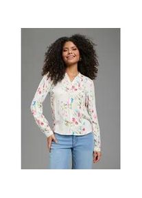 Hemdbluse AJC, Damen, Gr. 40, gebl&uuml;mt, Web, Obermaterial: 100% Viskose, gebl&uuml;mt, figurumspielend, V-Ausschnitt, mit Riegel 1-Knopf-Manschette, Blusen Hemdbluse, aus weich flie&szlig;ender Viskose