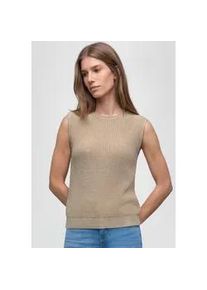 Pullunder Street One, Damen, Gr. 40, cotton beige, Web, 60% Baumwolle, 40% Polyacryl, unifarben, comfort fit normal, Rundhals, B&uuml;ndchen, Pullover Pullunder, mit Rundhalsausschnitt