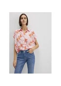 Kurzarmbluse Mavi "SHORT SLEEVE SHIRT", Damen, Gr. XS, water leaf print, 100% Viskose, Jacquardmuster, loose fit normal, eng 1-Knopf-Manschette, Blusen, Bluse Kurzarm
