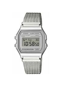 Chronograph CASIO VINTAGE, silberfarben, grau, Armbanduhren, Damen, Chronograph, Quarzuhr, Armbanduhr, Damenuhr, Herrenuhr, Edelstahlarmband, digital