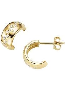 Paar Ohrstecker Firetti "Schmuck Geschenk Silber 925 Ohrschmuck Ohrringe", gelbgoldfarben, kristallwei&szlig;, kristallwei&szlig;, Ohrringe, Damen, Silber 925 (Sterlingsilber), mit Zirkonia (synth.)