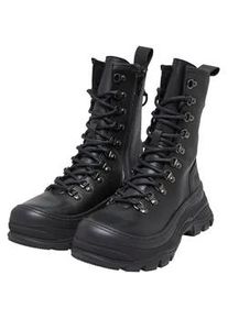 Stiefel Buffalo "Buffalo roam lace up hi hike", Damen, Gr. 41, schwarz, Leder, unifarben, Schuhe Stiefel