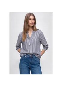 Langarmbluse Street One, Damen, Gr. 46, shadow blau, Stoff, 100% Viskose, gestreift, klassisch normal, Rundhals, Manschette, Blusen, im Streifen-Design