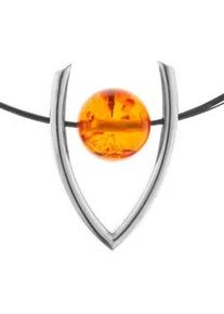 Collier OSTSEE-SCHMUCK "- Bernsteinkugel 16 mm - Bernstein -" Gr. 42, silber (silber 925, silberfarben, wei&szlig;), Halsketten, Damen, 42, Bernstein, Collier