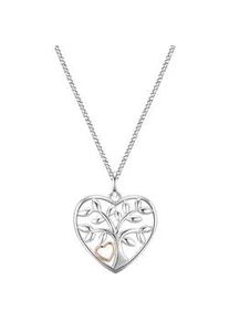 Glanzst&uuml;cke M&uuml;nchen Panzerkette GLANZST&Uuml;CKE M&Uuml;NCHEN "GSM2152", silber, Halsketten, Damen, 40,0cm Basiskette + 5,0cm Verl&auml;ngerung, Silber 925 (Sterlingsilber), Panzerkette, mit Anh&auml;nger Lebensbaum