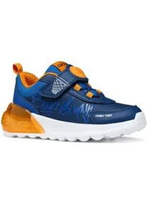 Sneaker Geox "Blinkschuh J ACTIVART ILLUMINUS", Damen, Gr. 25, navy, orange, Lederimitat, Textil, Schuhe Sneaker, Klettschuh mit Looney Tunes Motiv, Gr&ouml;&szlig;enschablone zum Download