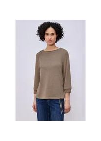 3/4-Arm-Shirt Street One, Damen, Gr. 42, light terra mocha, Stoff, 76% Polyester, 19% Viskose, 5% Elasthan, unifarben, comfort fit normal, U-Boot-Ausschnitt, B&uuml;ndchen, Shirts 3/4-Arm-Shirt, mit 3/4 &Auml;rmeln