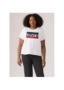 Levi's T-Shirt LEVI'S PLUS "LSE_ PL PERFECT TEE", Damen, Gr. 4XL (58/60), wei&szlig;, Single Jersey, Obermaterial: 100% Baumwolle, bedruckt, regular fit normal, Rundhals, angesetztes B&uuml;ndchen, Shirts T-Shirt, mit Logo Print