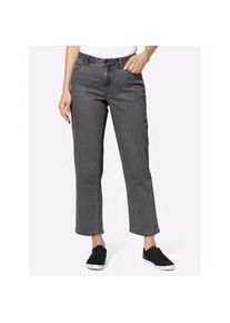 Bequeme Jeans Casual Looks, Damen, Gr. 22, Kurzgr&ouml;&szlig;en, grau (dunkelgrau, denim), 78% Baumwolle, 20% Polyester, 2% Elasthan, unifarben, lang, Jeans