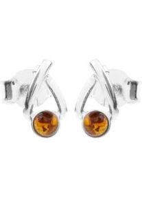 Paar Ohrstecker OSTSEE-SCHMUCK "- Naja - Silber 925/000 - Bernstein" Gr. 10, silber (silber 925, silberfarben, wei&szlig;), Ohrringe, Damen, Silber 925 (Sterlingsilber)