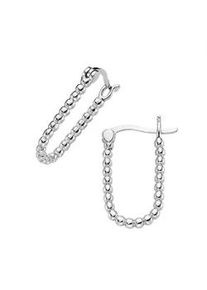 Paar Creolen Firetti "Schmuck Geschenk Silber 925 Ohrschmuck Ohrringe l&auml;nglich Kugeloptik", silberfarben, Ohrringe, Damen, Silber 925 (Sterlingsilber)