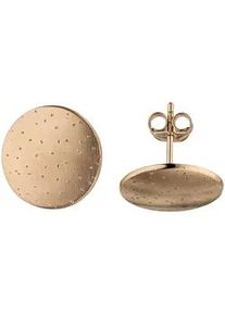 Paar Ohrstecker Jobo "Ohrringe Teller 15 mm", ros&eacute;goldfarben, Ohrringe, Damen, 15,3mm, Silber 925 (Sterlingsilber), 925 Silber ros&eacute;gold vergoldet mit Glitzer Effekt