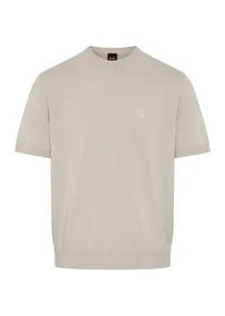 Kurzarmpullover BOSS ORANGE "Kanacho", Damen, Gr. L, open grau070, Strick, Obermaterial: 95% Baumwolle, 5% Kaschmir, unifarben, normal, Rundhals, Rippb&uuml;ndchen, Pullover, mit Kaschmir-Anteil, Rundhals