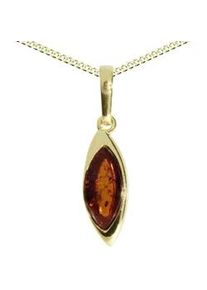 Kette mit Anh&auml;nger OSTSEE-SCHMUCK "- Tonje - Silber 925/000, vergoldet - Bernstein" Gr. 50, gold (goldfarben, gelb), Schmuck_Sets, Damen, 50, Silber 925 (Sterlingsilber)