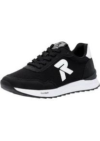 Sneaker Rieker SPORT, Damen, Gr. 40, schwarz, wei&szlig;, Lederimitat, Textil, Schuhe Sneaker, Schn&uuml;rschuh, Halbschuh, Freizeitsneaker mit leichter Laufsohle
