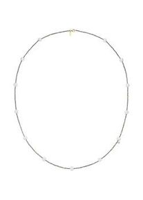 Collier "mit S&uuml;&szlig;wasser-Perlen und Ziersteinen, Silber 925", gold, Giorgio Martello MILANO, Halsketten, Damen, 90cm, Silber 925 (Sterlingsilber), Collier