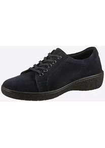 Schn&uuml;rschuh Casual Looks, Damen, Gr. 38, blau (marine), Veloursleder, Schuhe Schn&uuml;rschuh