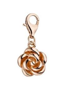 Charm-Einh&auml;nger Jobo "Charm Blume Rose", ros&eacute;goldfarben, Charms, Damen, Silber 925 (Sterlingsilber), 925 Silber ros&eacute;gold vergoldet